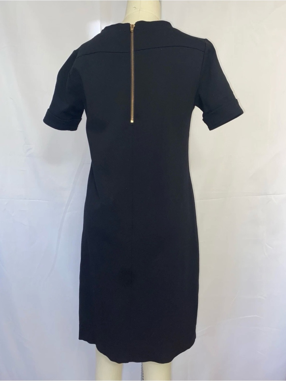 J Crew Black Zipper Ponte Mini Dress with Gold Zipper Hardware Dress Size 2 - Picture 8 of 11